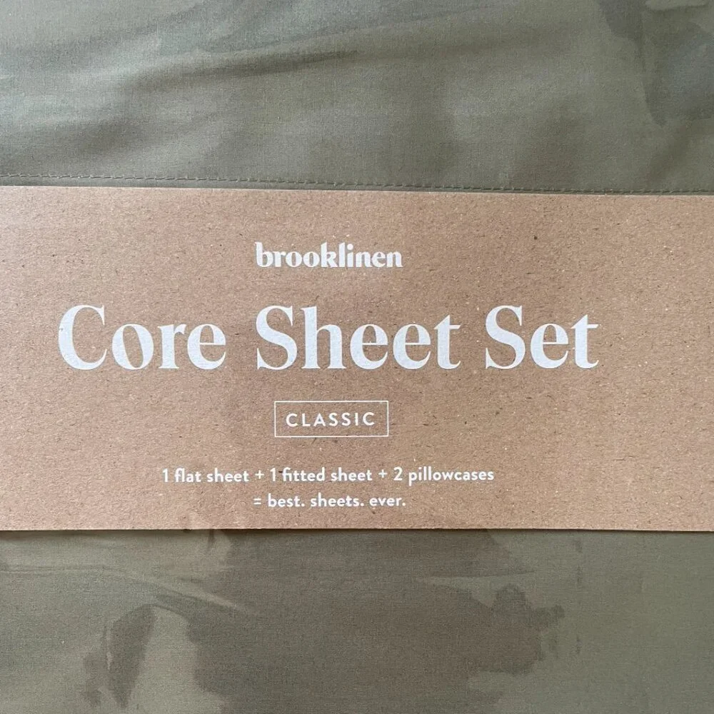 Brand new BROOKLINEN Queen Size Cotton Percale Core Sheet Set - Picture 3 of 6